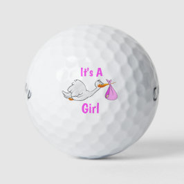 Es ist ein Girl Stork Golf Balls Golfball