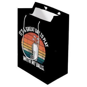 Es ist ein großartiger Tag, um mit meinen Bällen z Mittlere Geschenktüte