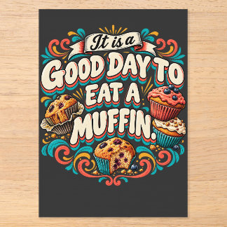 Es ist ein guter Tag, um ein Muffin zu essen Acryleinladungen