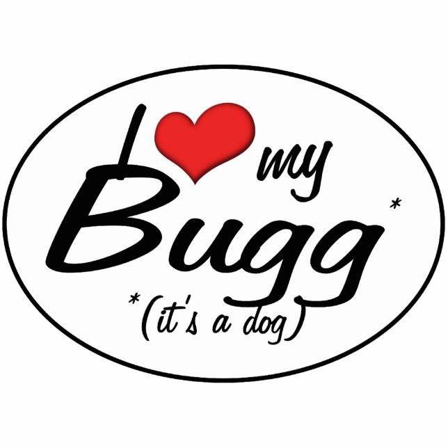 Es ist ein Hund! I Liebe mein Bugg Fotoskulptur Ornament (Vorne)