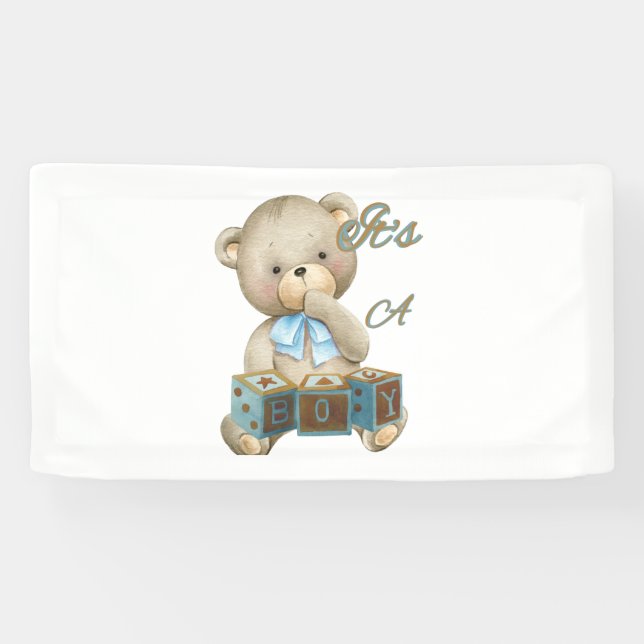 Es ist ein Junge 1,6x3 Vinyl Banner (Horizontal)