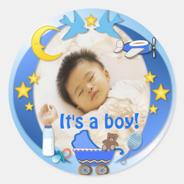 Es ist ein Junge ~ Aufkleber/Dialer # 3 Runder Aufkleber (Vorderseite)