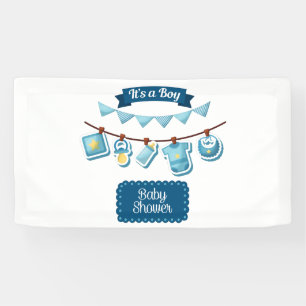 Es ist ein Junge Baby Shower 1.6x3 Vinyl Banner