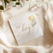 Es ist ein Junge Baby Shower – Goldener Luftballon