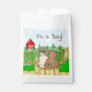 Es ist ein Junge Babydusche Lil Cowboy Teddy B Geschenktütchen