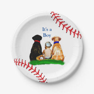 Es ist ein Junge,   Baseball Themed Baby Dusche Pappteller