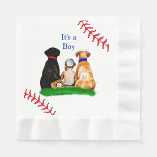 Es ist ein Junge, Baseball Themed Baby Dusche Serviette