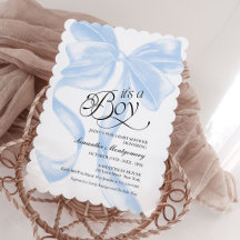 Es ist ein Junge, Blaues Koketten-Schleifen-Baby-E