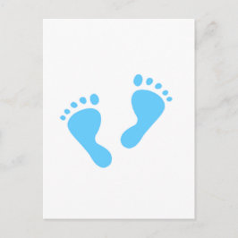 Es ist ein Junge - Blue Baby Feet Ankündigungspostkarte