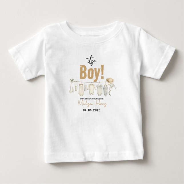 Es ist ein Junge! Blue Baby Shower - Niedlich & Sw T-shirt (Vorderseite)