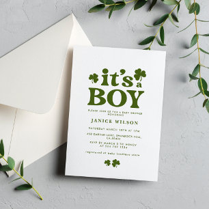 Es ist ein Junge Charm St. Patrick's Day Babyparty Einladung