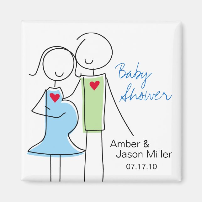 Es ist ein Junge, Coed Baby Shower Magnet Liebhabe (Vorne)