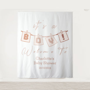 Es ist ein Junge! Cute Notedry Boho Farbige Babypa Wandteppich