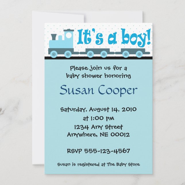 "Es ist ein Junge!"  Einladung (Vorderseite)