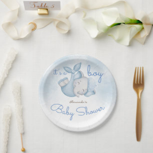 Es ist ein Junge Elefant Baby Junge Shower blau Pappteller