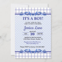 Es ist ein Junge Elegante Blaue Babyparty