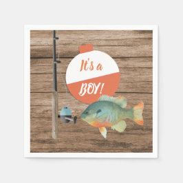 Es ist ein Junge Fishing Theme Baby Dusche Serviette