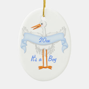Es ist ein Junge Foto Frame Stork Ornament