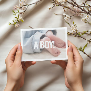 Es ist ein Junge Foto Speicher Baby-Duschkarte. Einladung