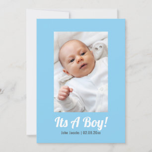 Es ist ein Junge, Foto-Speicher, Baby-Duschkarte. Einladung