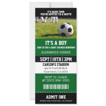 Es ist ein Junge Fußball-Baby-Shower-Ticket