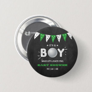 Es ist ein Junge! Golf-Themen-Mischlings-Baby-Part Button