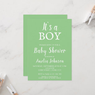 Es ist ein Junge Grüne Babyparty für Mädchen und J Einladung