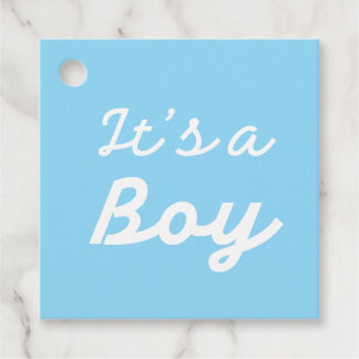 ׳Es ist ein Junge׳ Klassische rosa Babyparty Geschenkanhänger