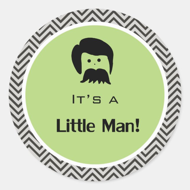 Es ist ein Junge, kleiner Mann, Zickzack Aufkleber (Vorderseite)