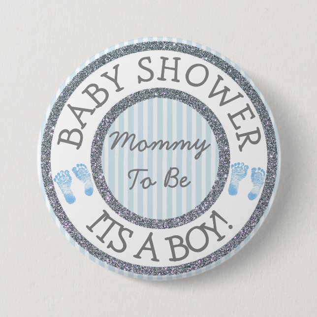 Es ist ein Junge, Mama wird Baby Showknopf Button (Vorderseite)