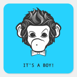 Es ist ein Junge! Mistkeraffe Quadratischer Aufkleber