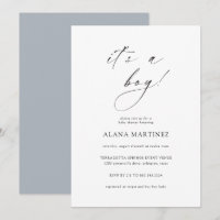 Es ist ein Junge | Moderne Minimal Calligrafy Invi