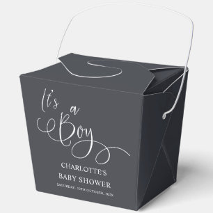 Es ist ein Junge! Moderne minimalistische Kalligra Geschenkschachtel