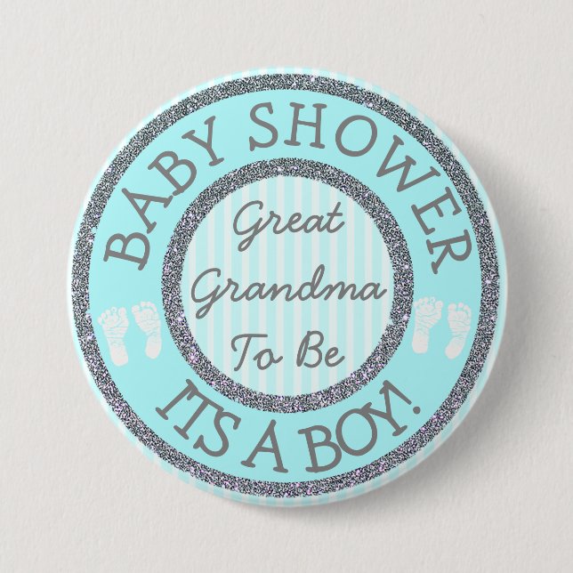 Es ist ein Junge, Oma, Baby Shower Button zu sein (Vorderseite)