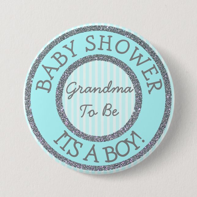 Es ist ein Junge, Oma, Baby Shower Button zu sein (Vorderseite)