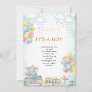 Es ist ein Junge - Süße Babyparty-Einladungskarte Einladung