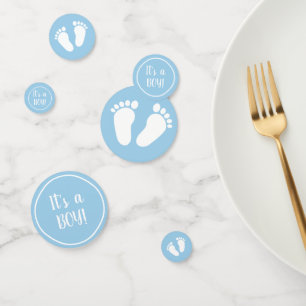 Es ist ein Junge süße blaue Babyfüße Baby Shower P Konfetti