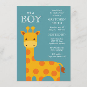 Es ist ein Junge Süße Giraffe Baby Shower Einladun Einladung