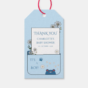 Es ist ein Junge! Süßer Bär & Gänseblümchen Baby S Geschenkanhänger