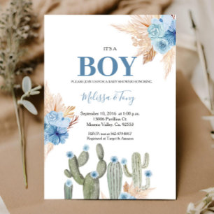 Es ist ein Junge Taco über Liebe Blaue Florale BAB Einladung