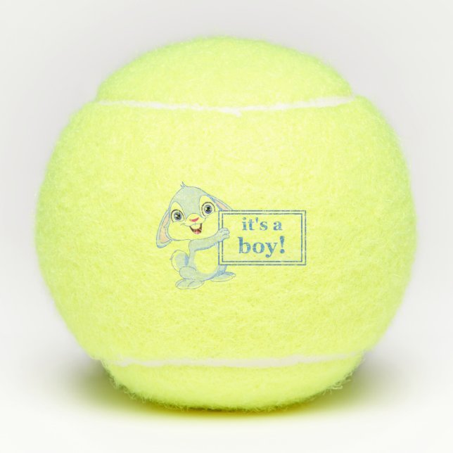 Es ist ein Junge Tennisbälle (Vorderseite)
