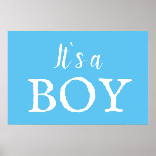 Es ist ein Junge Typografie Blau Baby Junge Baby S Poster