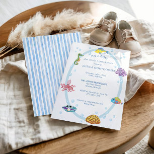 Es ist ein Junge Unter dem Meer Baby Shower Einladung