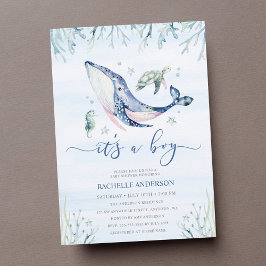 Es ist ein Junge unter der Meerwasserdusche Einladung