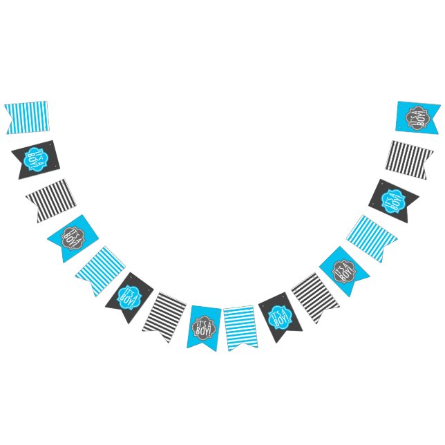 Es ist ein Jungen-blaue und graue Wimpelkette (Alle)