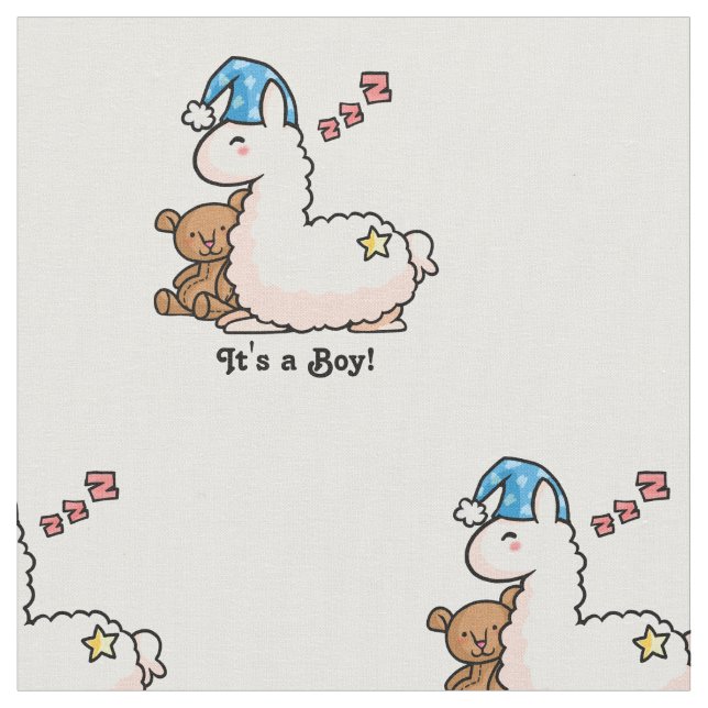 Es ist ein Jungen-Lama! Stoff (Nahaufnahme)