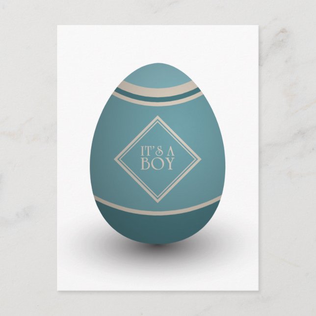 Es ist ein Jungenstorch Ankündigungspostkarte (Vorderseite)