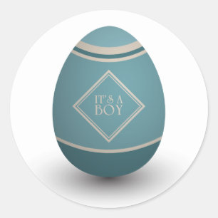 Es ist ein Jungenstorch Runder Aufkleber