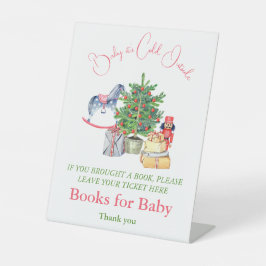 Es ist ein kaltes Outside Winter Girl Book für Bab Sockelschild