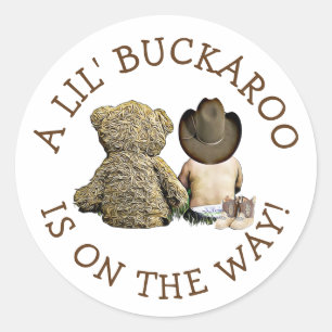 Es ist ein kleines Cowboy-Baby-Aufkleber Runder Aufkleber